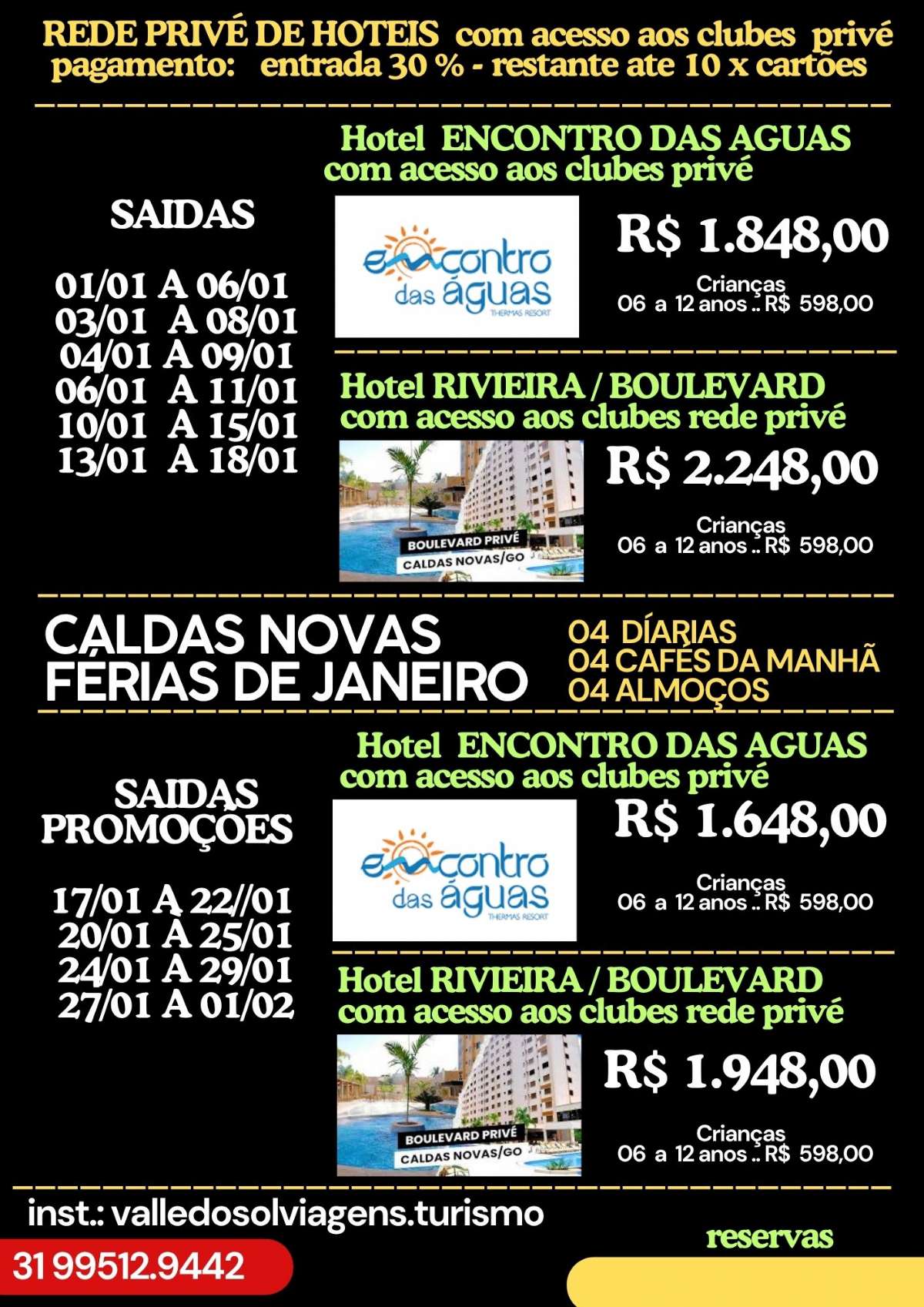 CALDAS NOVAS - FÉRIAS DE JANEIRO 2026 - REDE PRIVE DE HOTEIS BOULEVARD RIVIEIRA