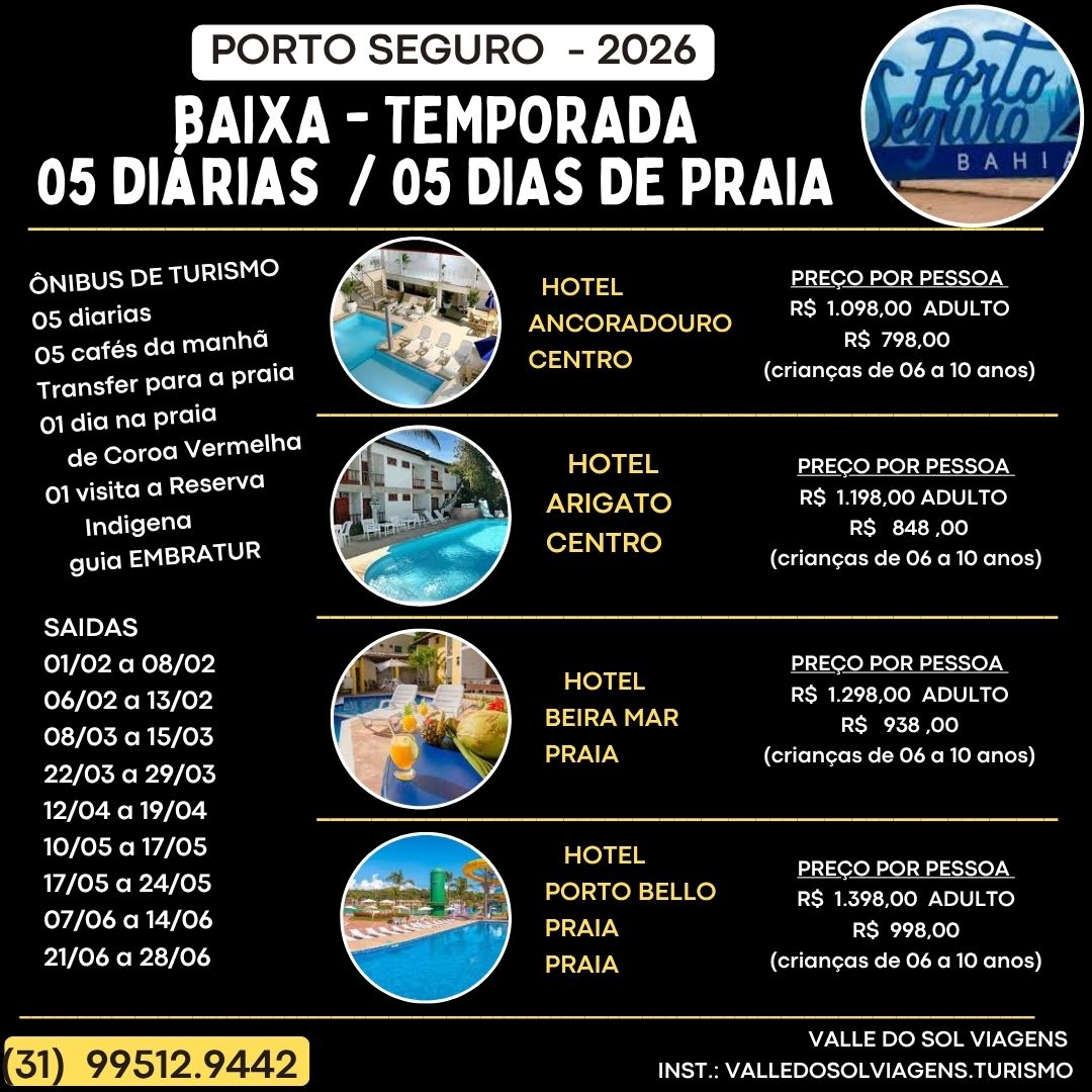 PORTO SEGURO -  BAIXA TEMPORADA 2026 